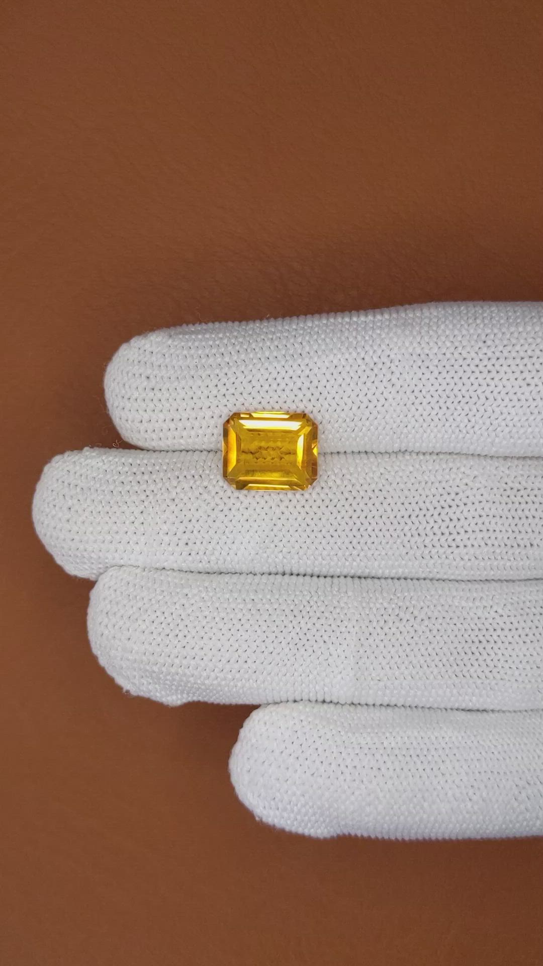 4.51 Ct. Orangish Yellow Citrine from Ceylon (Sri Lanka) Size Video