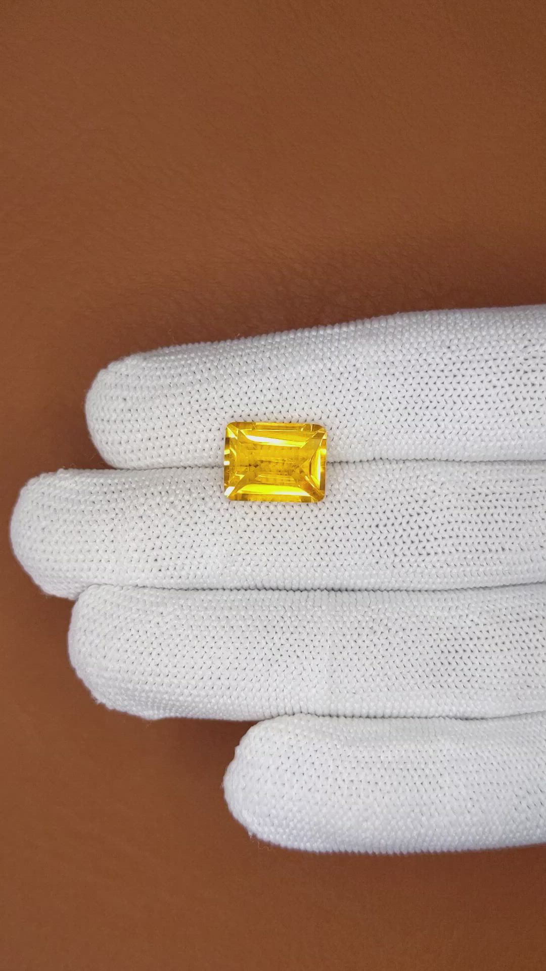5.78 Ct. Yellow Citrine from Ceylon (Sri Lanka) Size Video