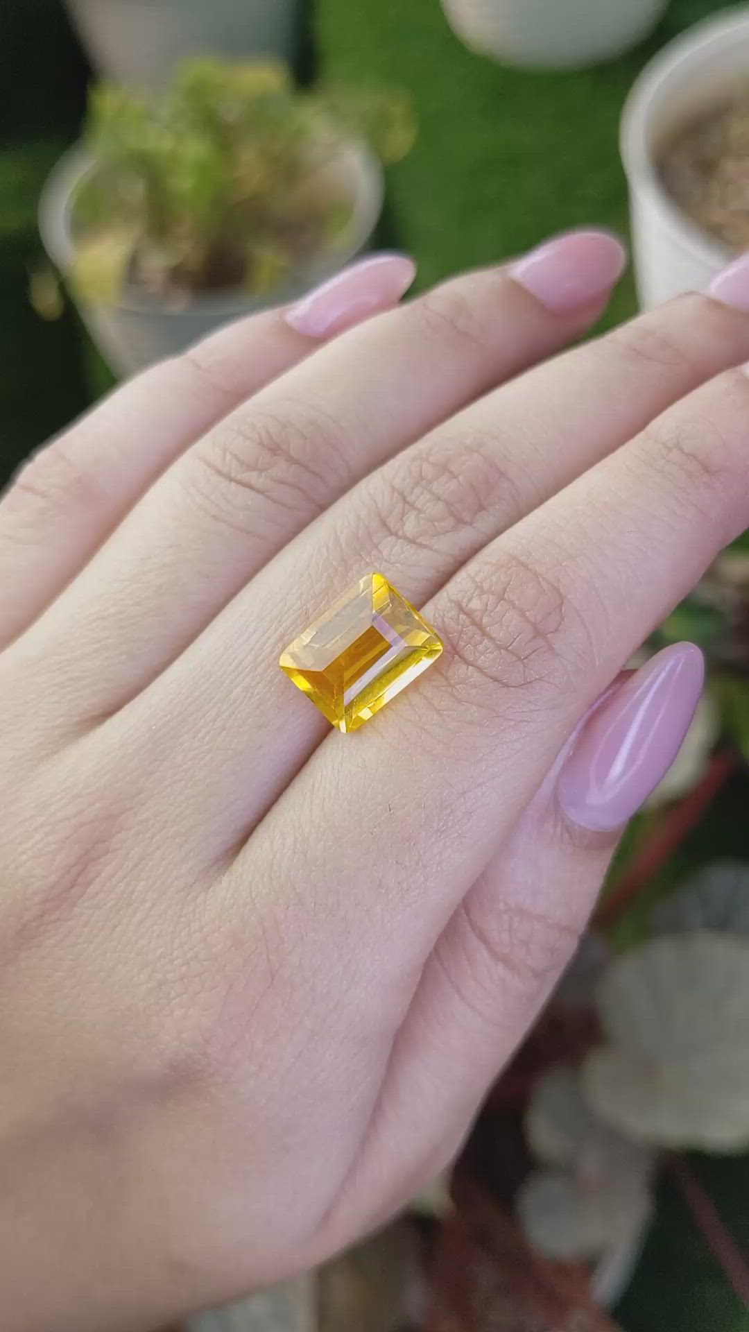 5.78 Ct. Yellow Citrine from Ceylon (Sri Lanka) Size Video