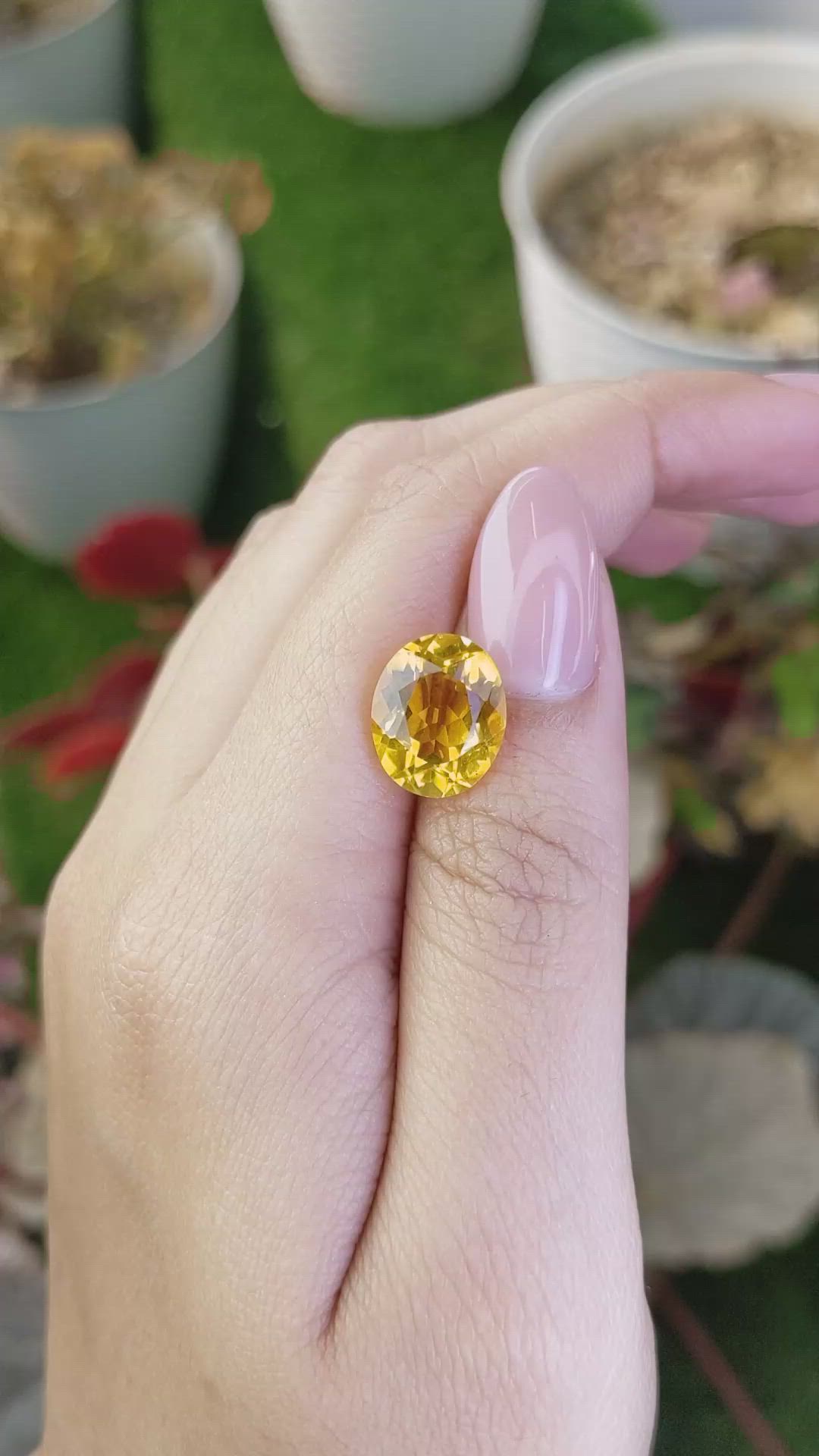 5.25 Ct. Yellow Citrine from Ceylon (Sri Lanka) Size Video