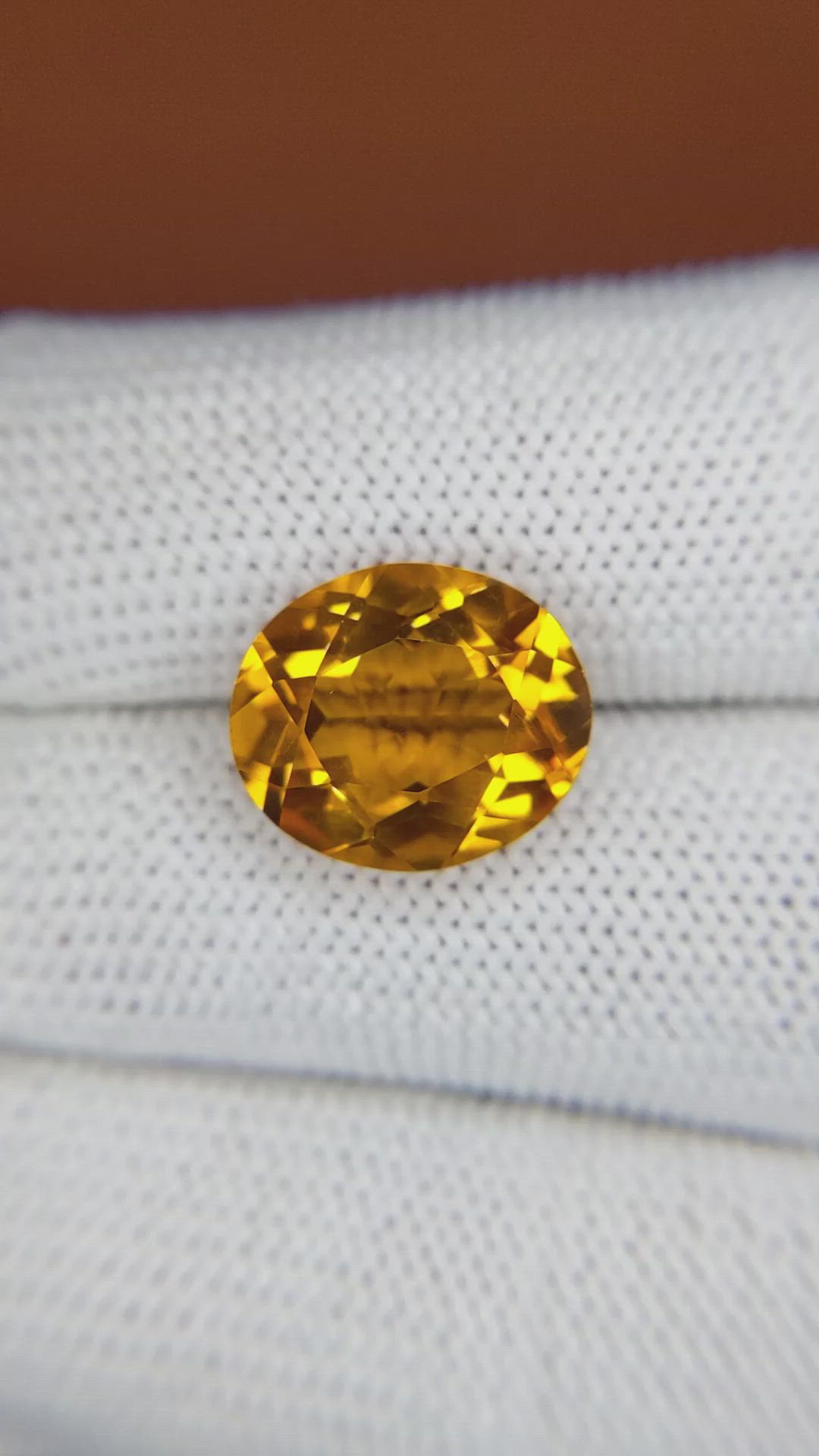 6.55 Ct. Orangish Yellow Citrine from Ceylon (Sri Lanka) Size Video
