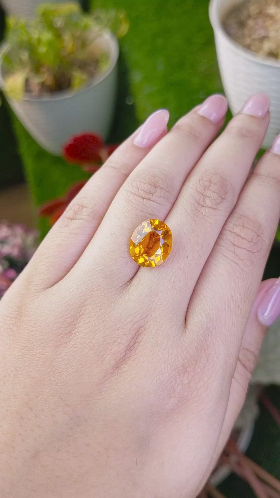 6.00 Ct. Orangish Yellow Citrine from Ceylon (Sri Lanka) Size Video