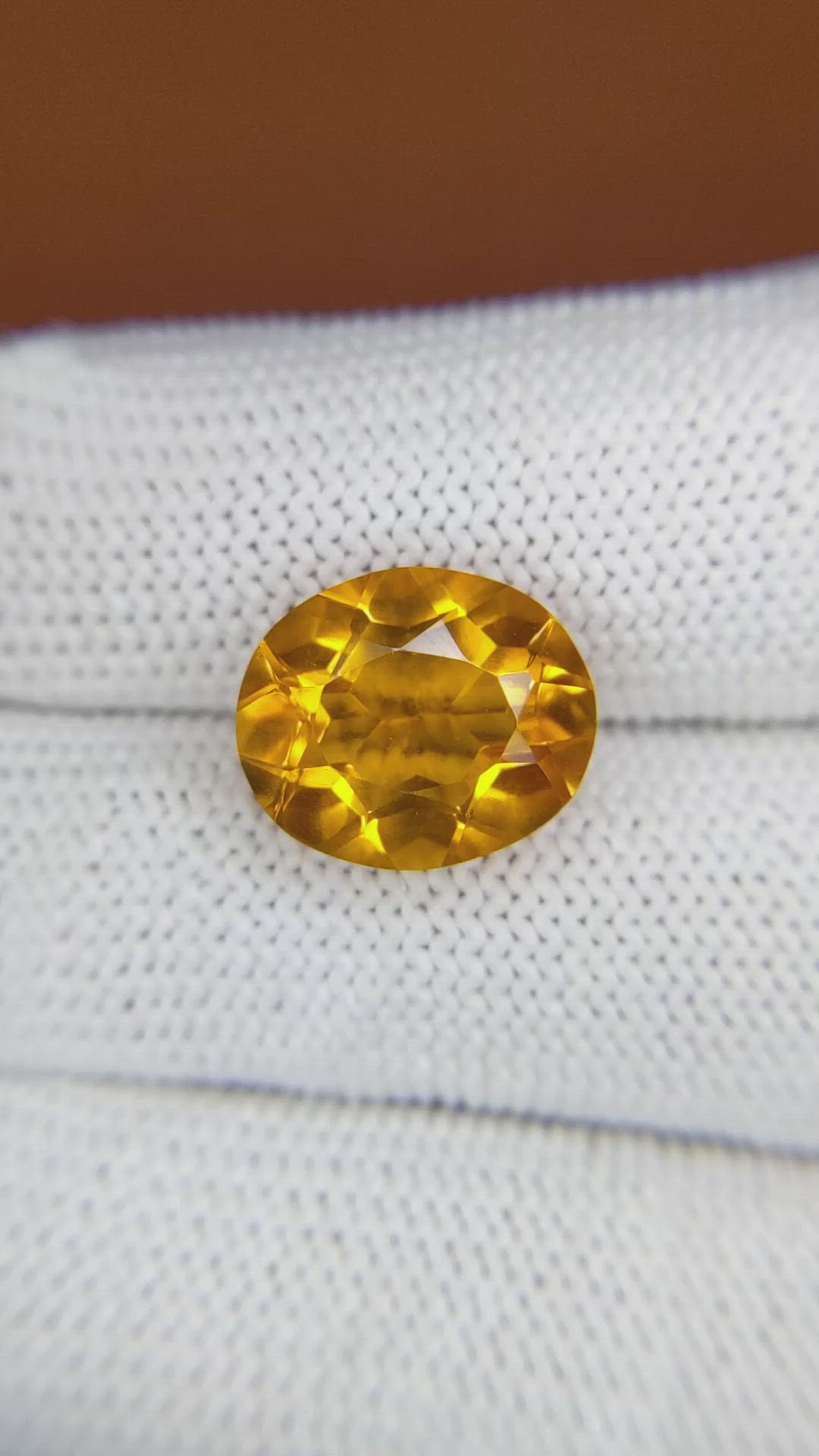 6.00 Ct. Orangish Yellow Citrine from Ceylon (Sri Lanka) Size Video