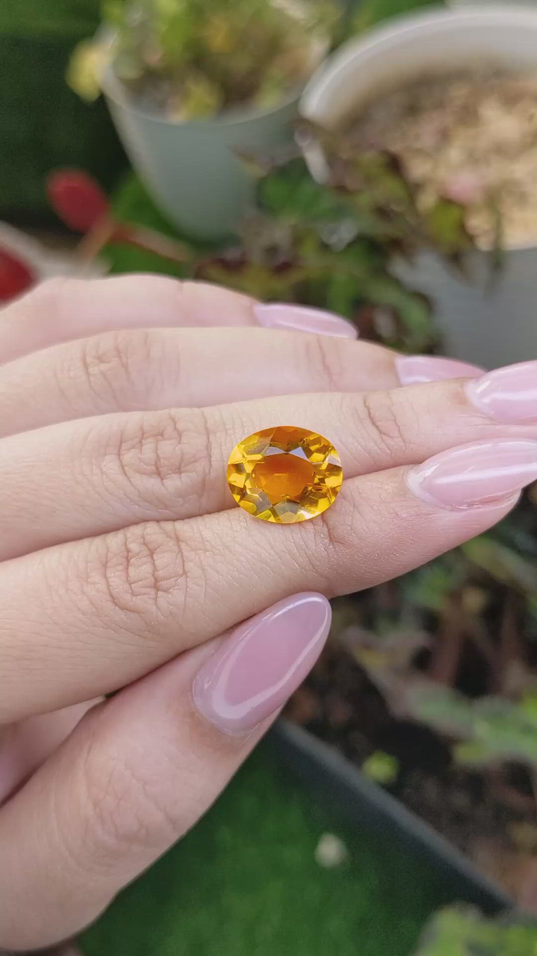 6.00 Ct. Orangish Yellow Citrine from Ceylon (Sri Lanka) Size Video