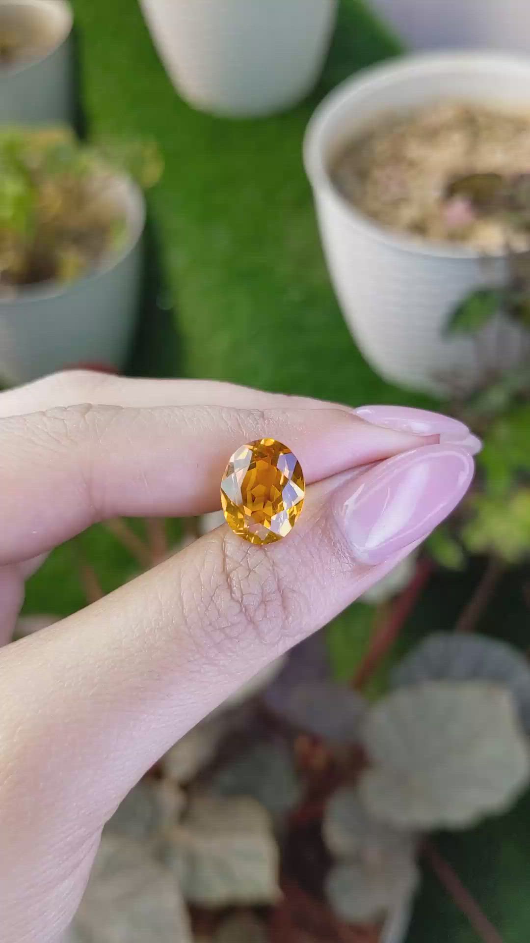 4.87 Ct. Yellow Citrine from Ceylon (Sri Lanka) Size Video
