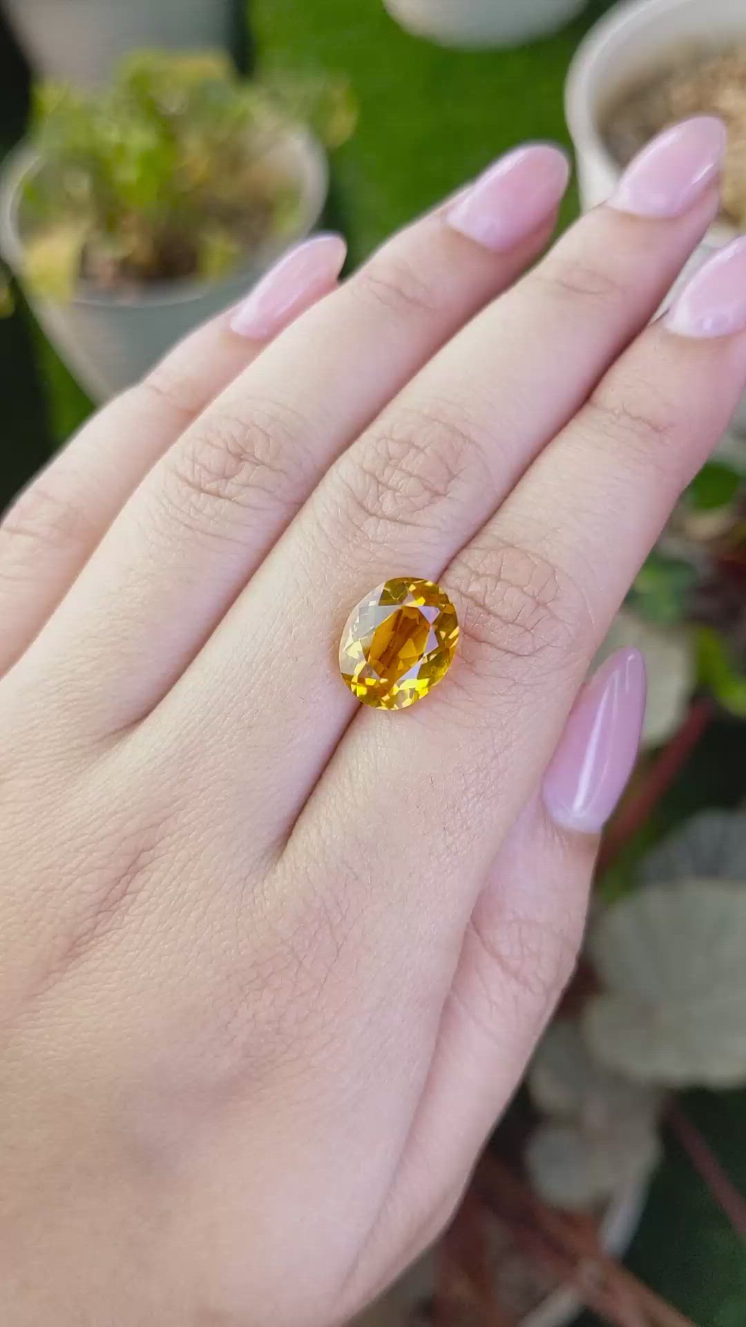 4.87 Ct. Yellow Citrine from Ceylon (Sri Lanka) Size Video