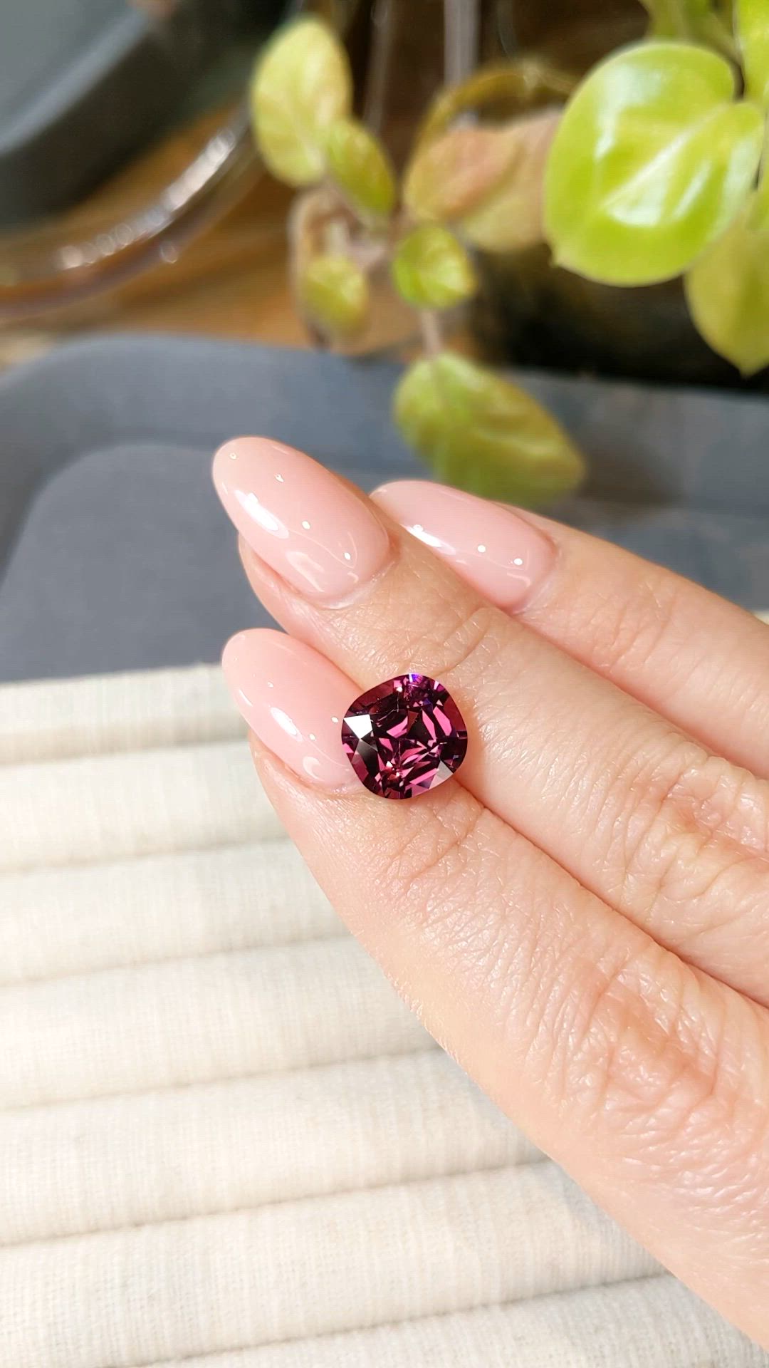 4.37 Ct. Purplish Pink Garnet from Tanzania Size Video