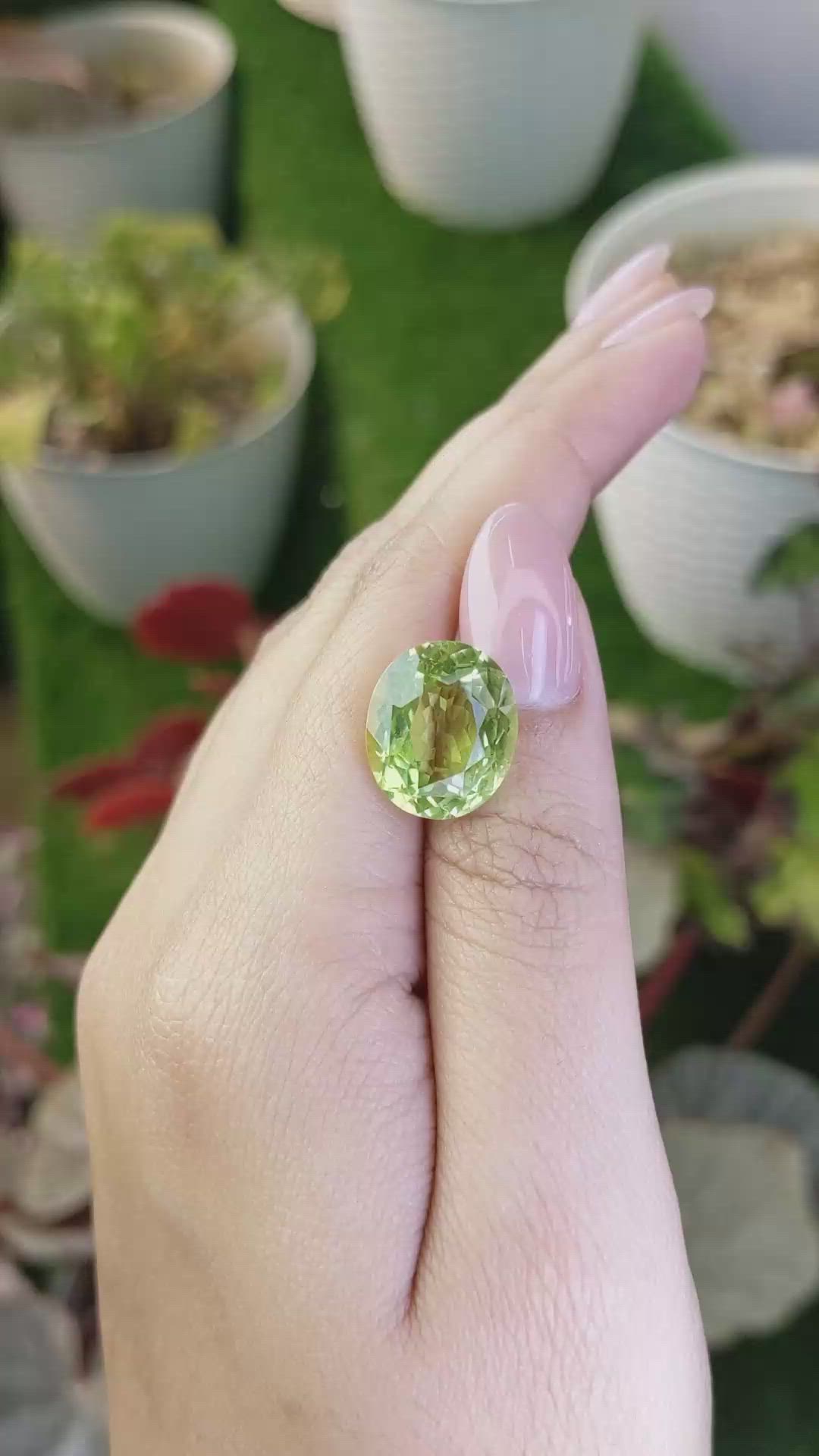 10.19 Ct. Yellowish Green Prasiolite from Brazil Size Video