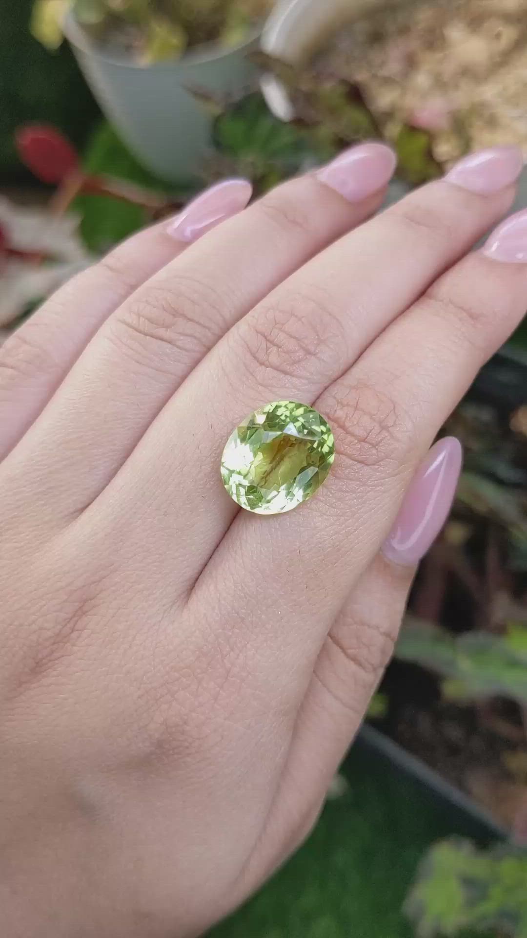 10.19 Ct. Yellowish Green Prasiolite from Brazil Size Video