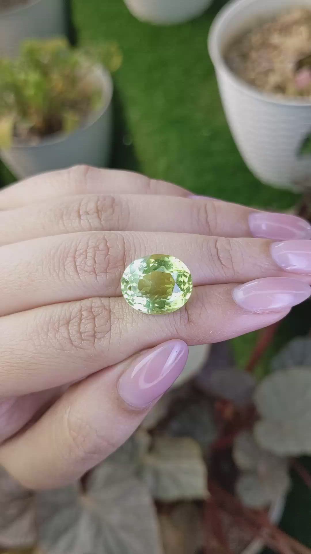 10.19 Ct. Yellowish Green Prasiolite from Brazil Size Video