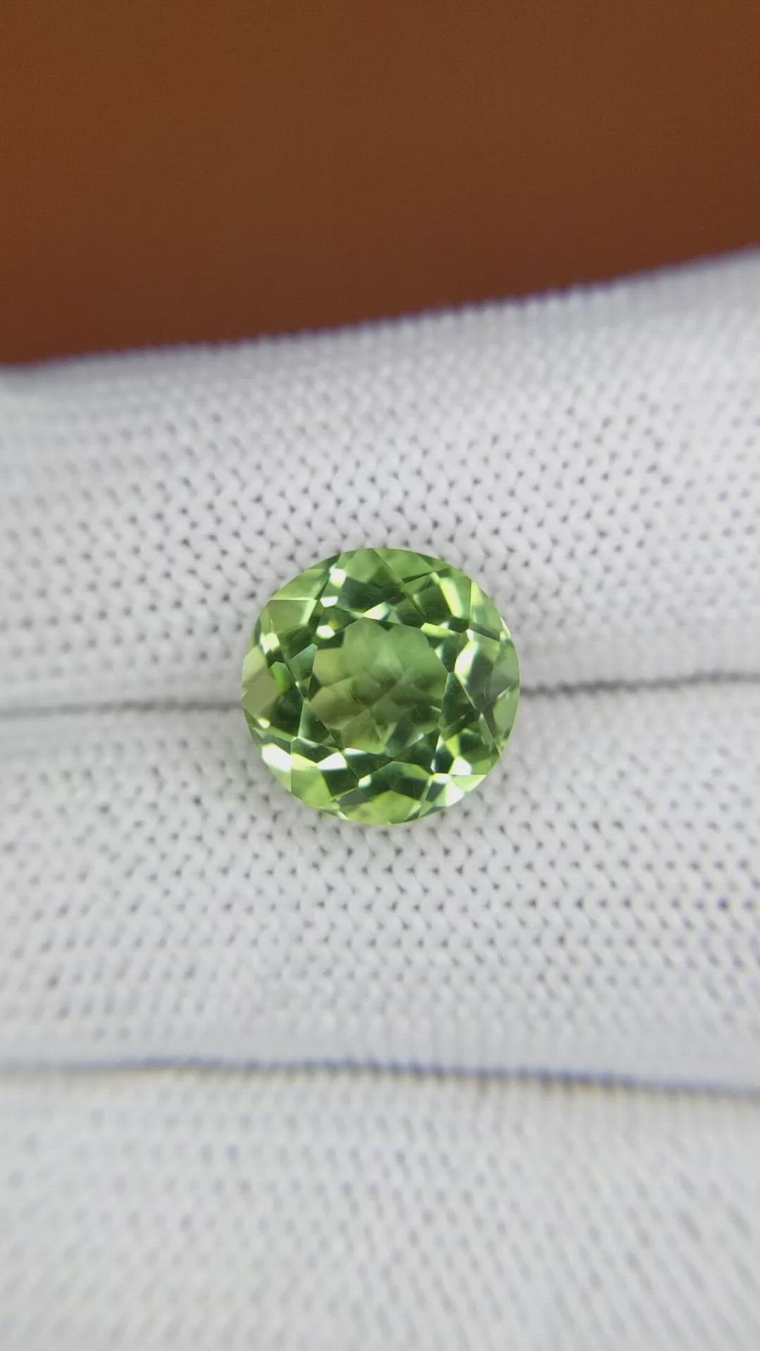 5.63 Ct. Yellowish Green Prasiolite from Brazil Size Video