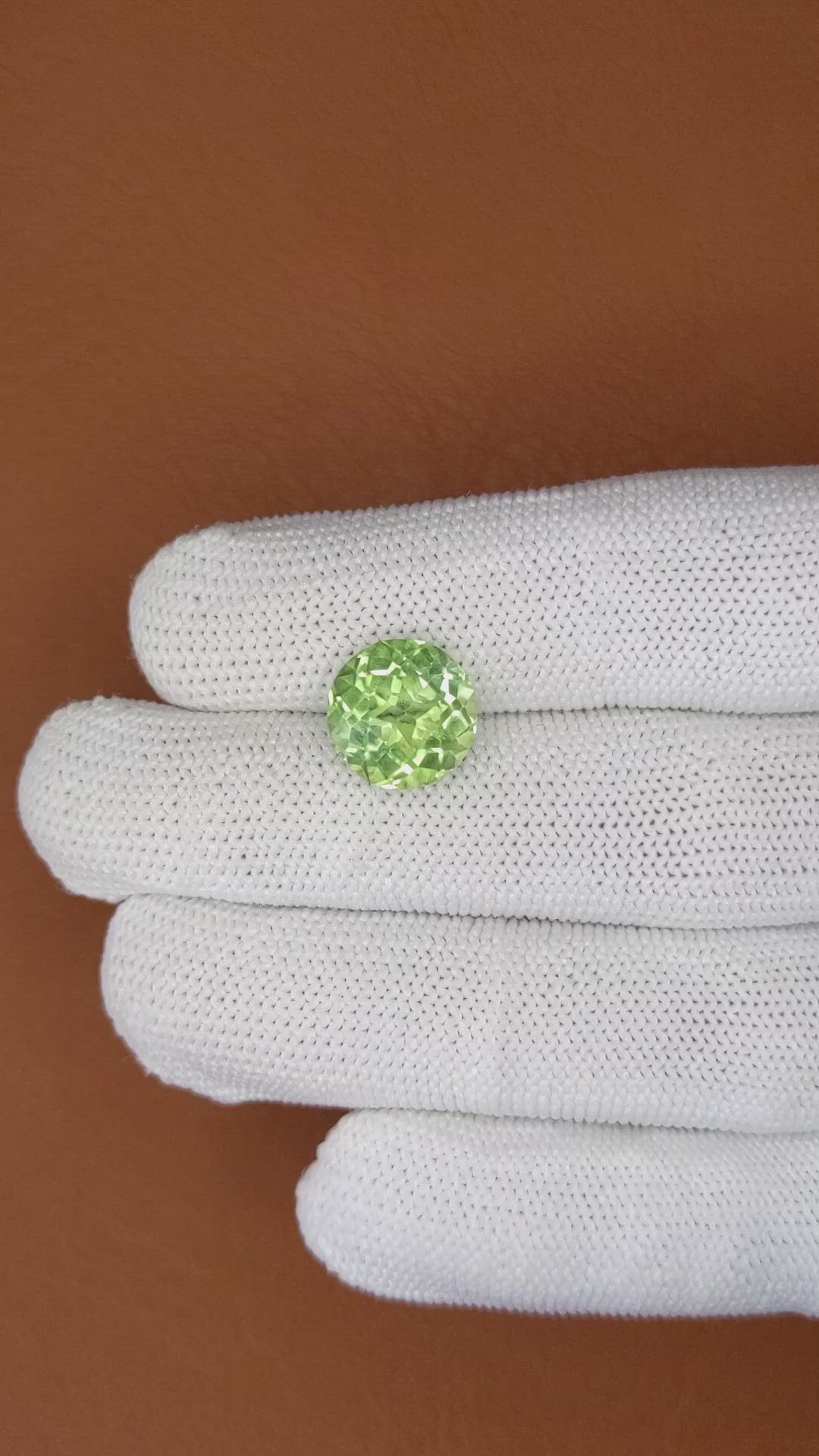 5.63 Ct. Yellowish Green Prasiolite from Brazil Size Video