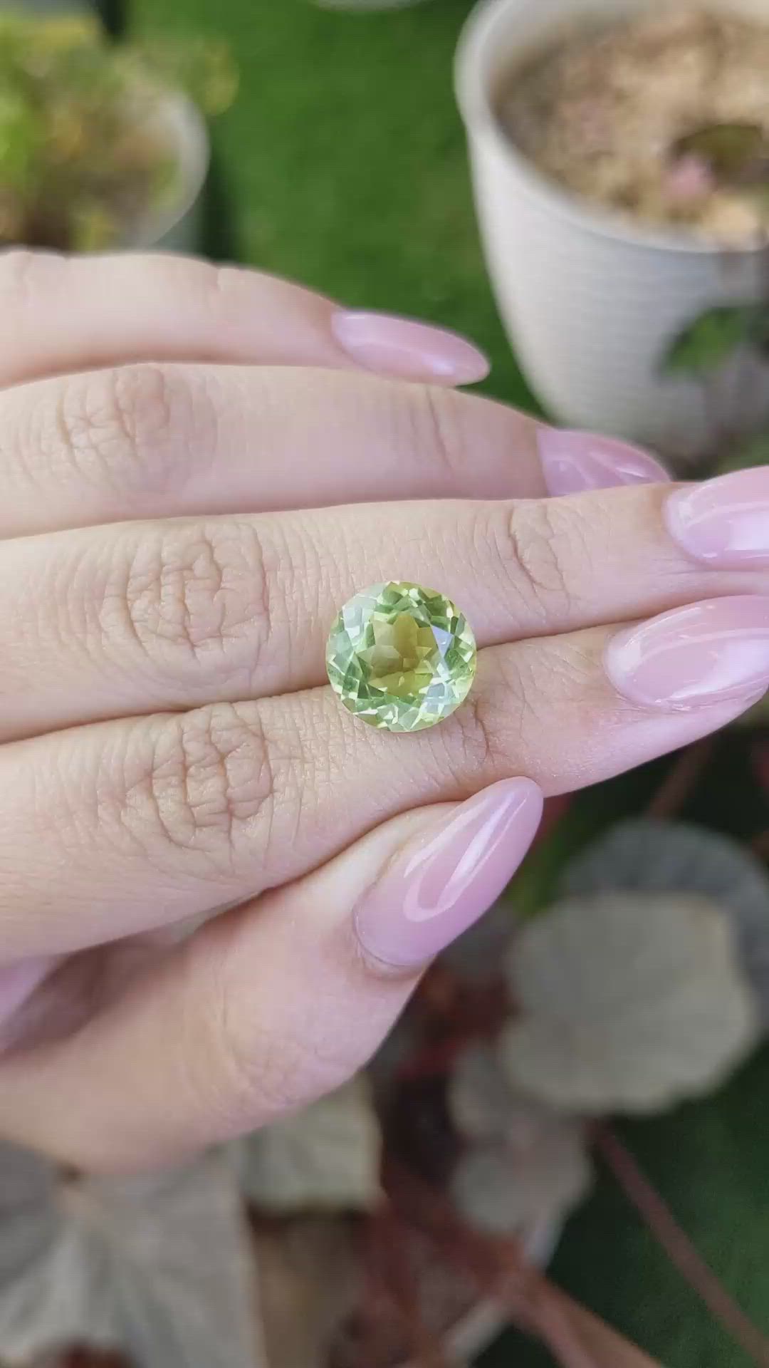 5.40 Ct. Yellowish Green Prasiolite from Brazil Size Video