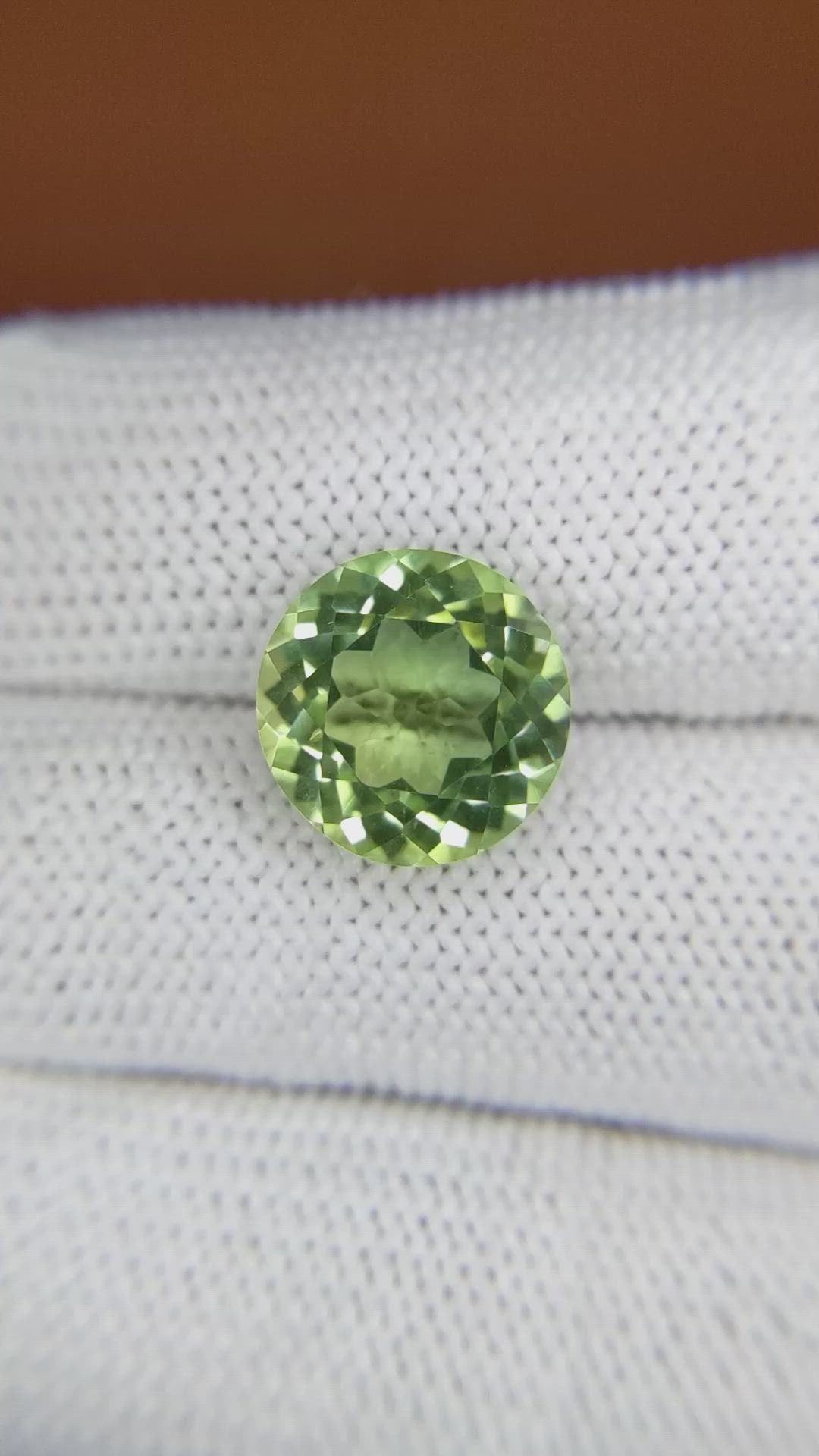5.40 Ct. Yellowish Green Prasiolite from Brazil Size Video