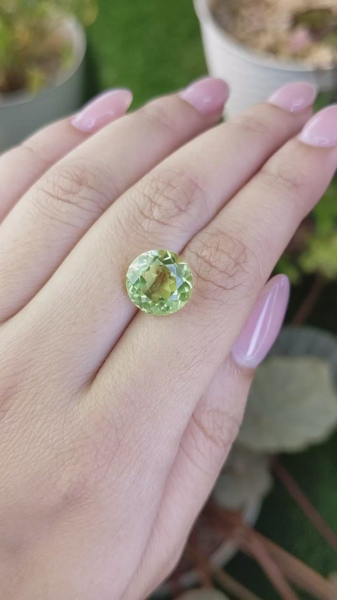 5.40 Ct. Yellowish Green Prasiolite from Brazil Size Video