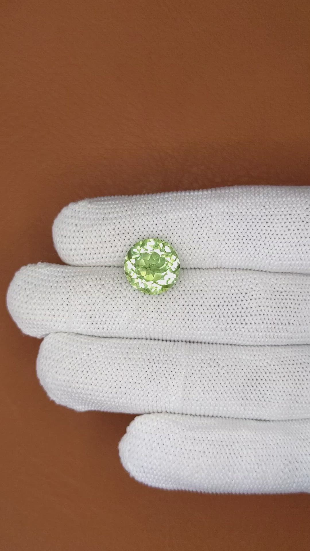 5.40 Ct. Yellowish Green Prasiolite from Brazil Size Video