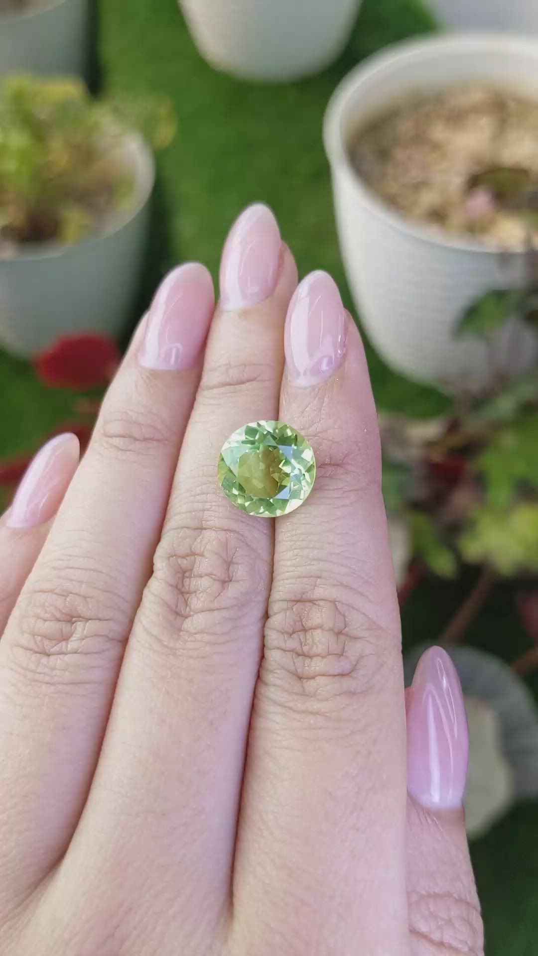 5.81 Ct. Green Prasiolite from Brazil Size Video
