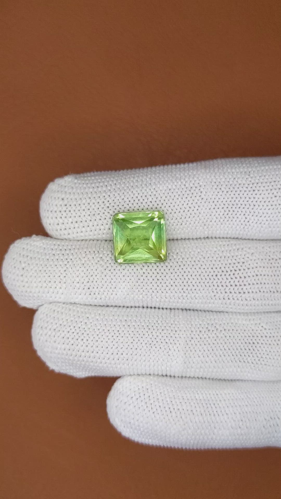 6.47 Ct. Yellowish Green Prasiolite from Brazil Size Video