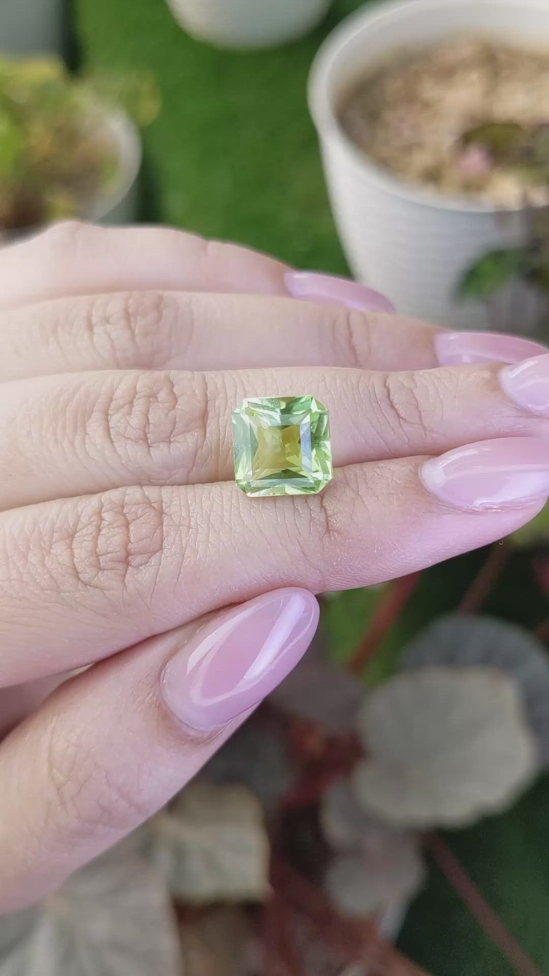 4.79 Ct. Green Prasiolite from Brazil Size Video