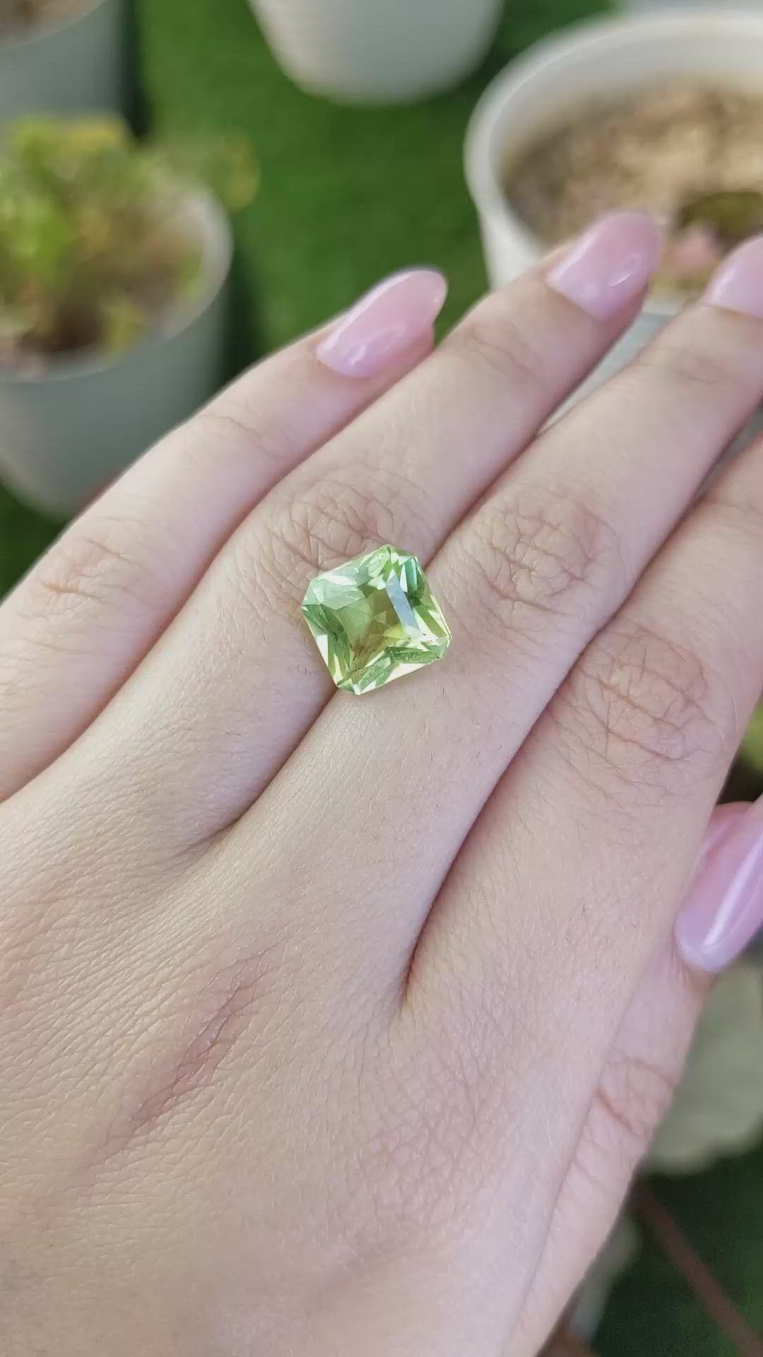 4.79 Ct. Green Prasiolite from Brazil Size Video