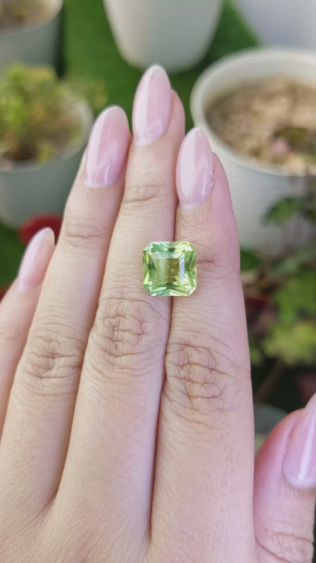 4.79 Ct. Green Prasiolite from Brazil Size Video