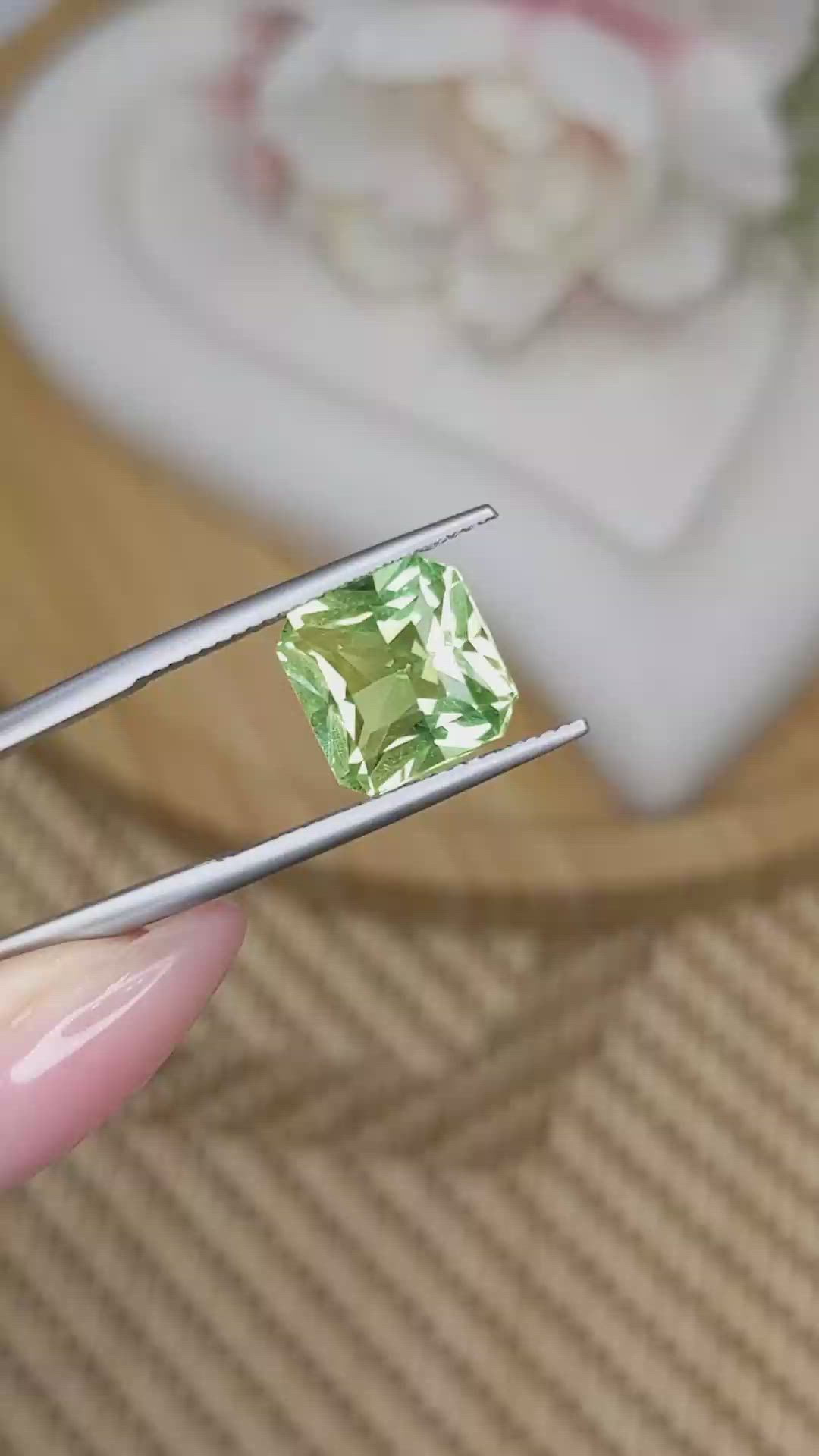 4.79 Ct. Green Prasiolite from Brazil Size Video