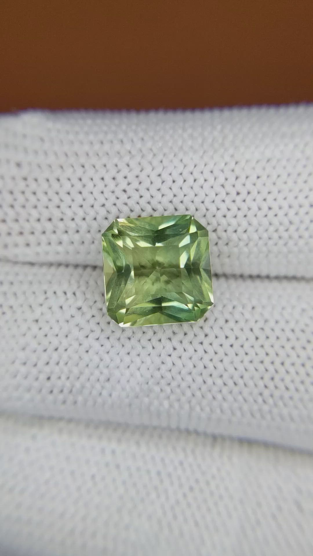 4.79 Ct. Green Prasiolite from Brazil Size Video