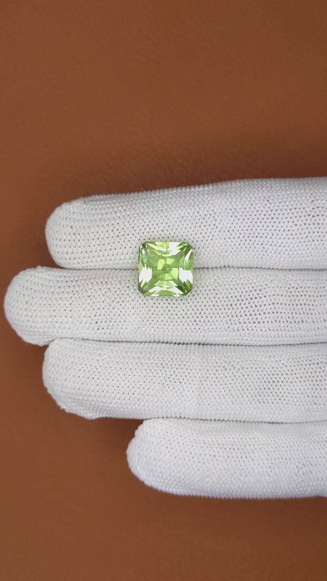 6.82 Ct. Yellowish Green Prasiolite from Brazil Size Video