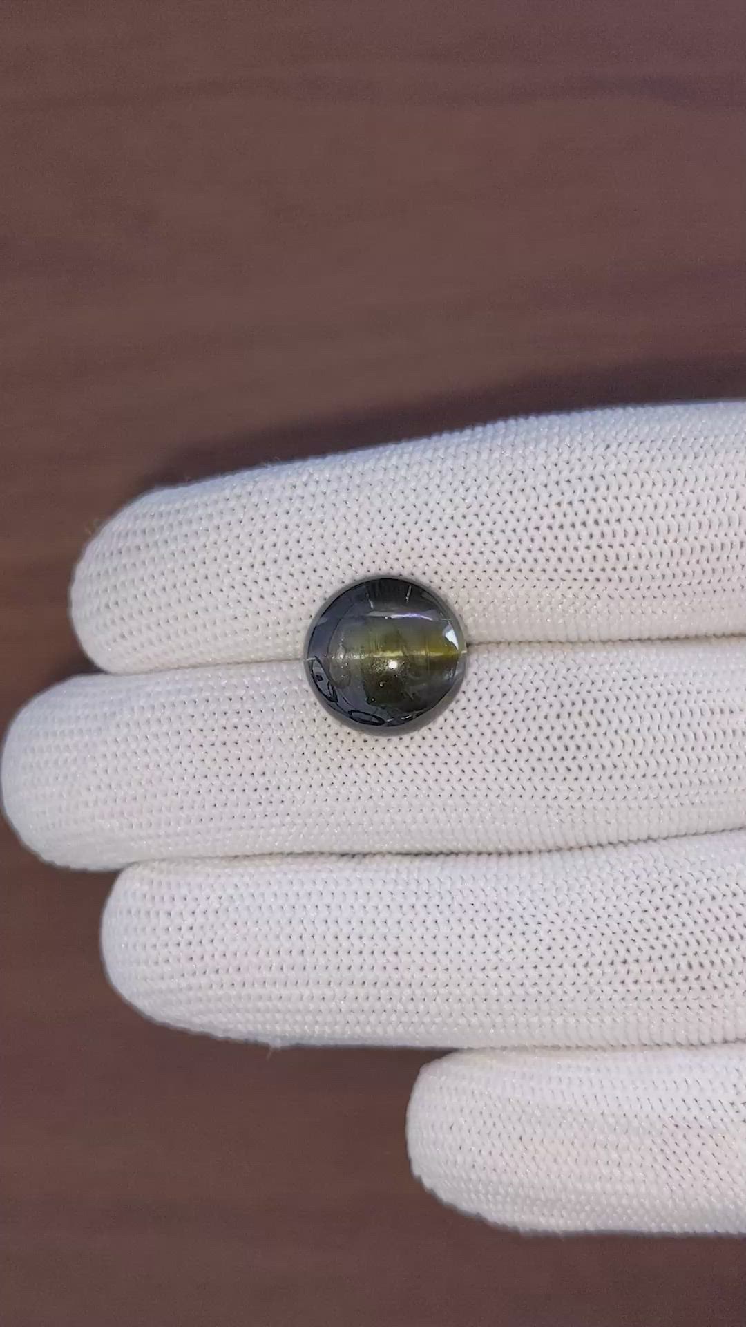 11.54 Ct. Brownish Green Cabochon Chrysoberyl from Ceylon (Sri Lanka) Size Video
