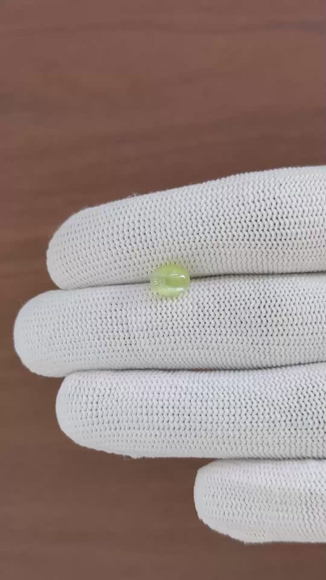 2.10 Ct. Greenish Yellow Cabochon Chrysoberyl from Madagascar Size Video