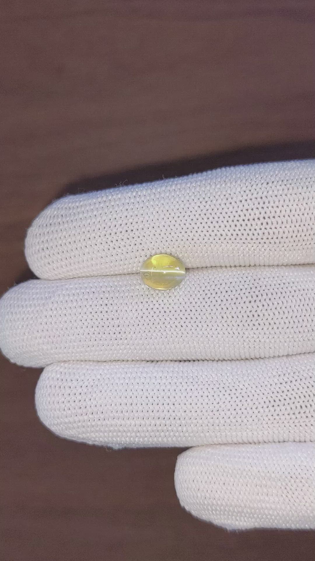 3.70 Ct. Greenish Yellow Cabochon Chrysoberyl from Tanzania Size Video