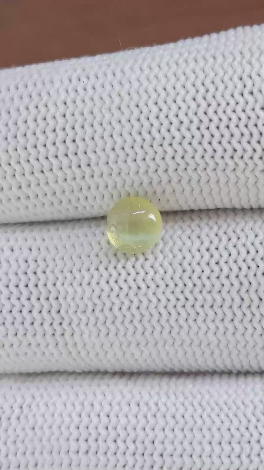 1.10 Ct. Greenish Yellow Cabochon Chrysoberyl from Ceylon (Sri Lanka) Size Video