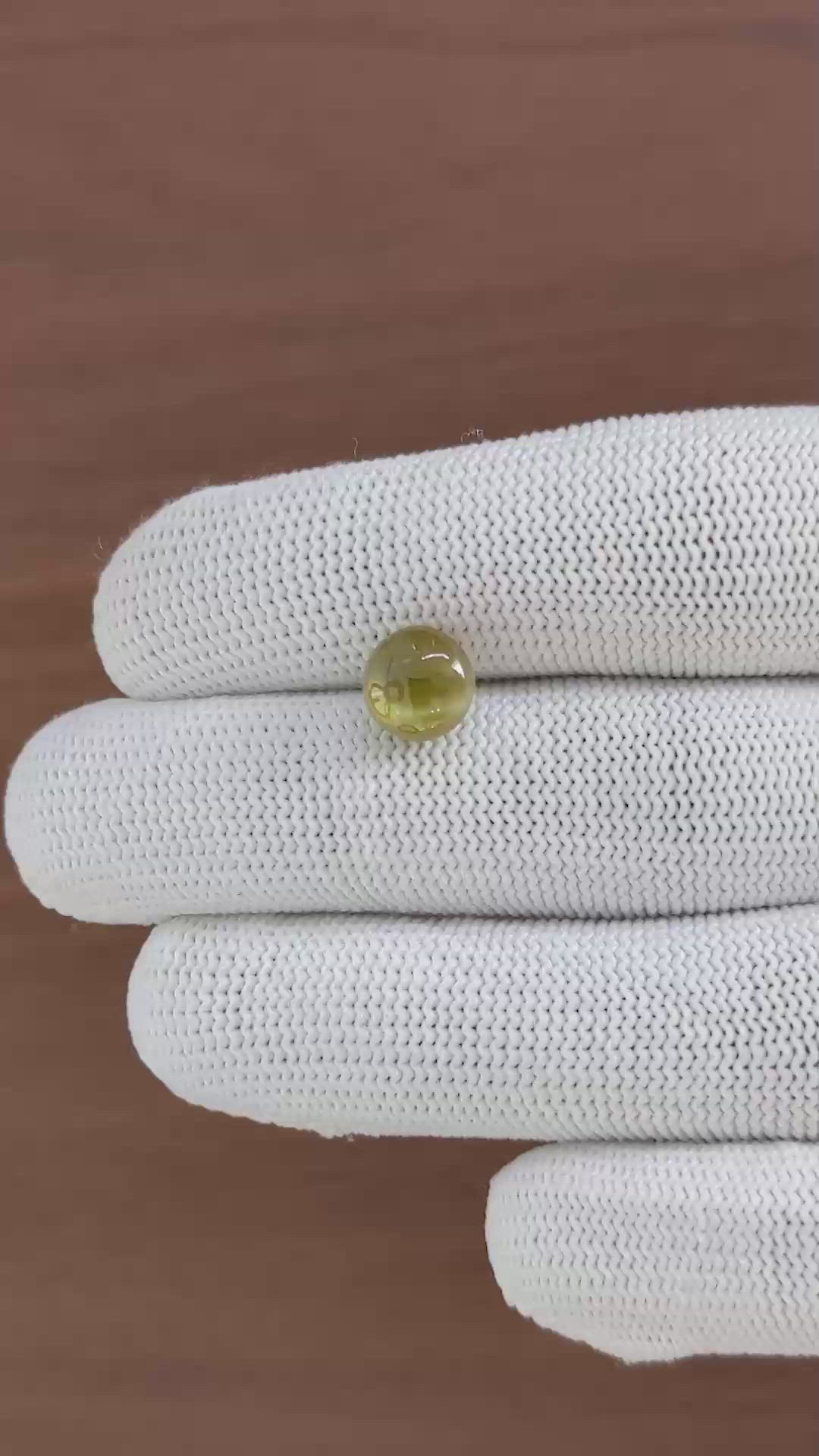 4.36 Ct. Brownish Green Cabochon Chrysoberyl from Tanzania Size Video