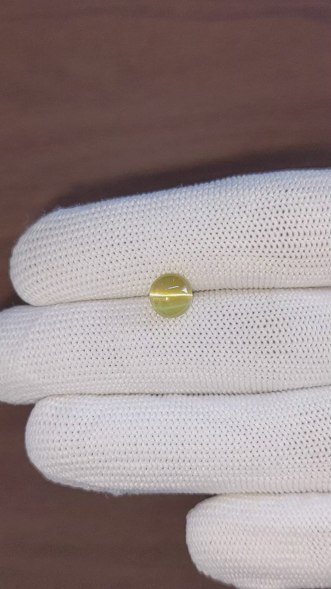 2.62 Ct. Greenish Yellow Cabochon Chrysoberyl from Tanzania Size Video