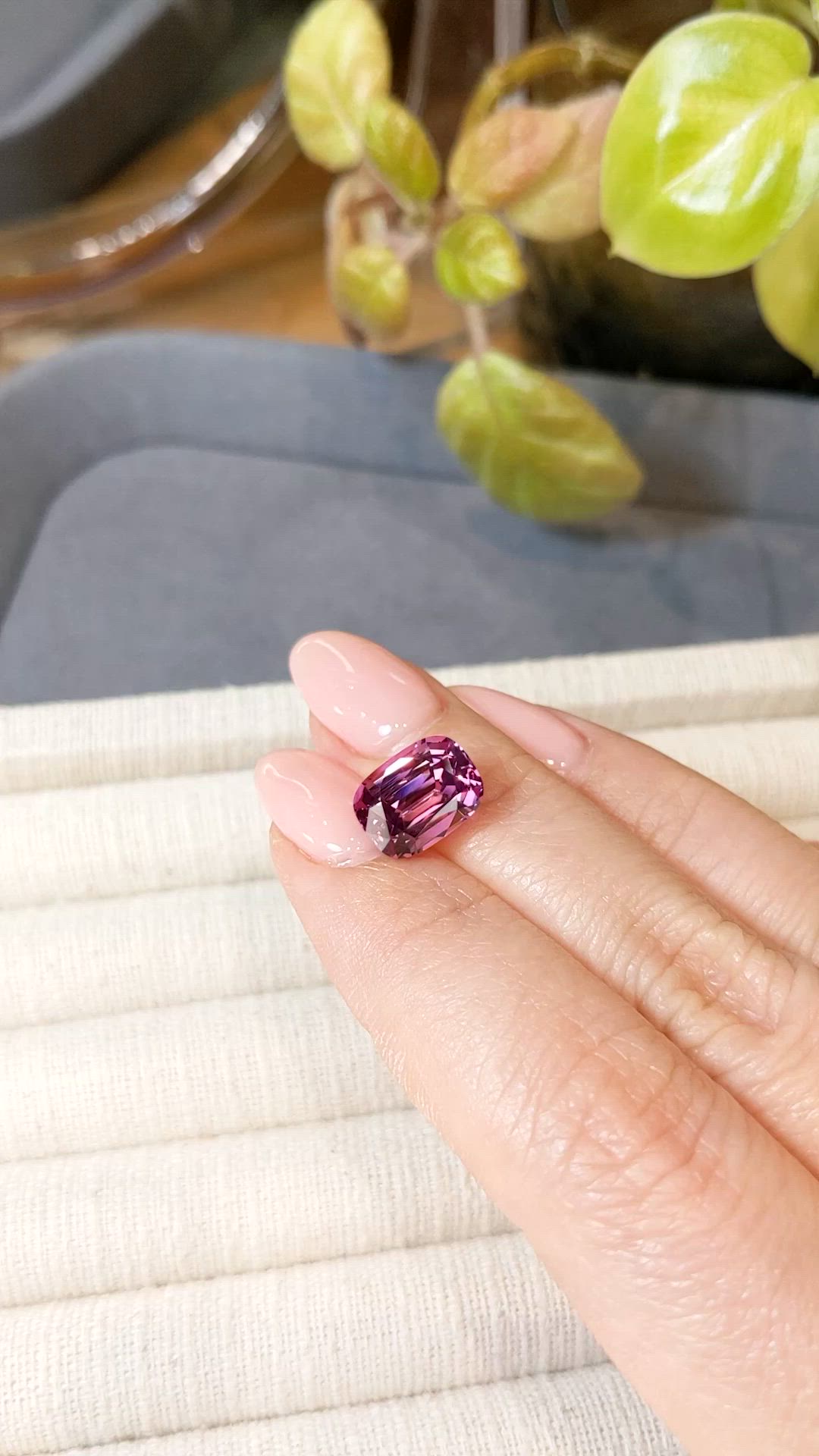 5.25 Ct. Purplish Pink Garnet from Tanzania Size Video