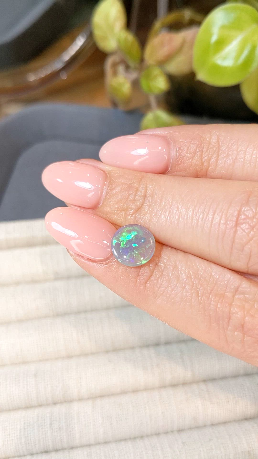1.07 Ct. Multi Color Cabochon Crystal Opal (Jelly Opal) from Australia Size Video
