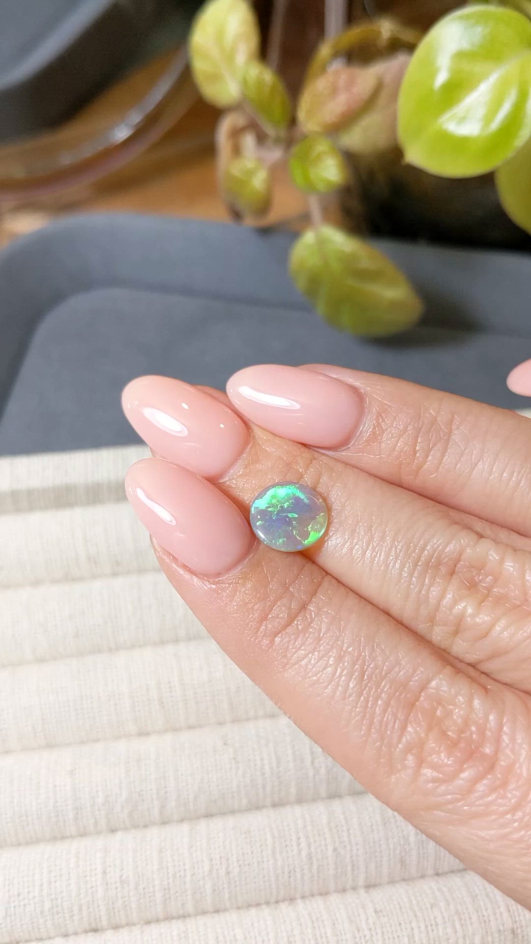 1.07 Ct. Multi Color Cabochon Crystal Opal (Jelly Opal) from Australia Size Video
