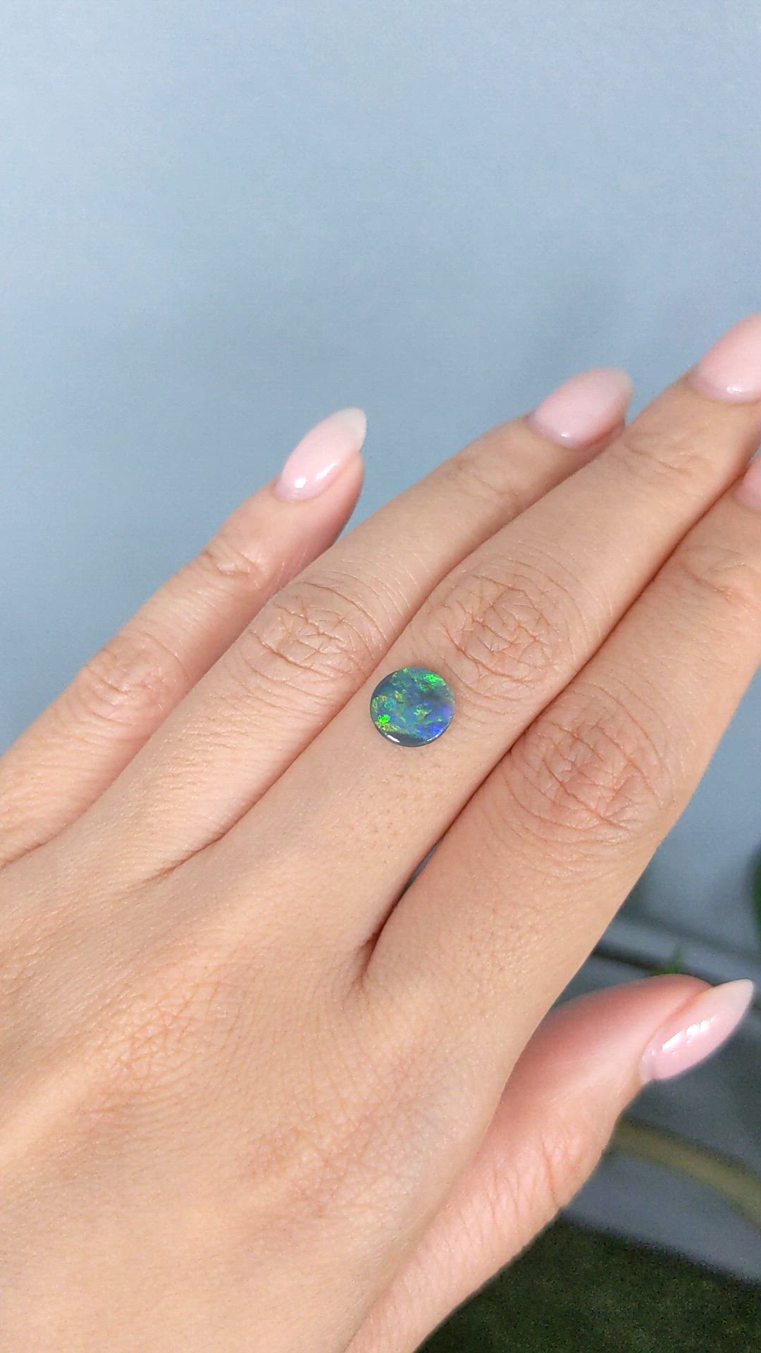 0.62 Ct. Multi Color Cabochon Black Opal (Dark Opal) from Australia Size Video