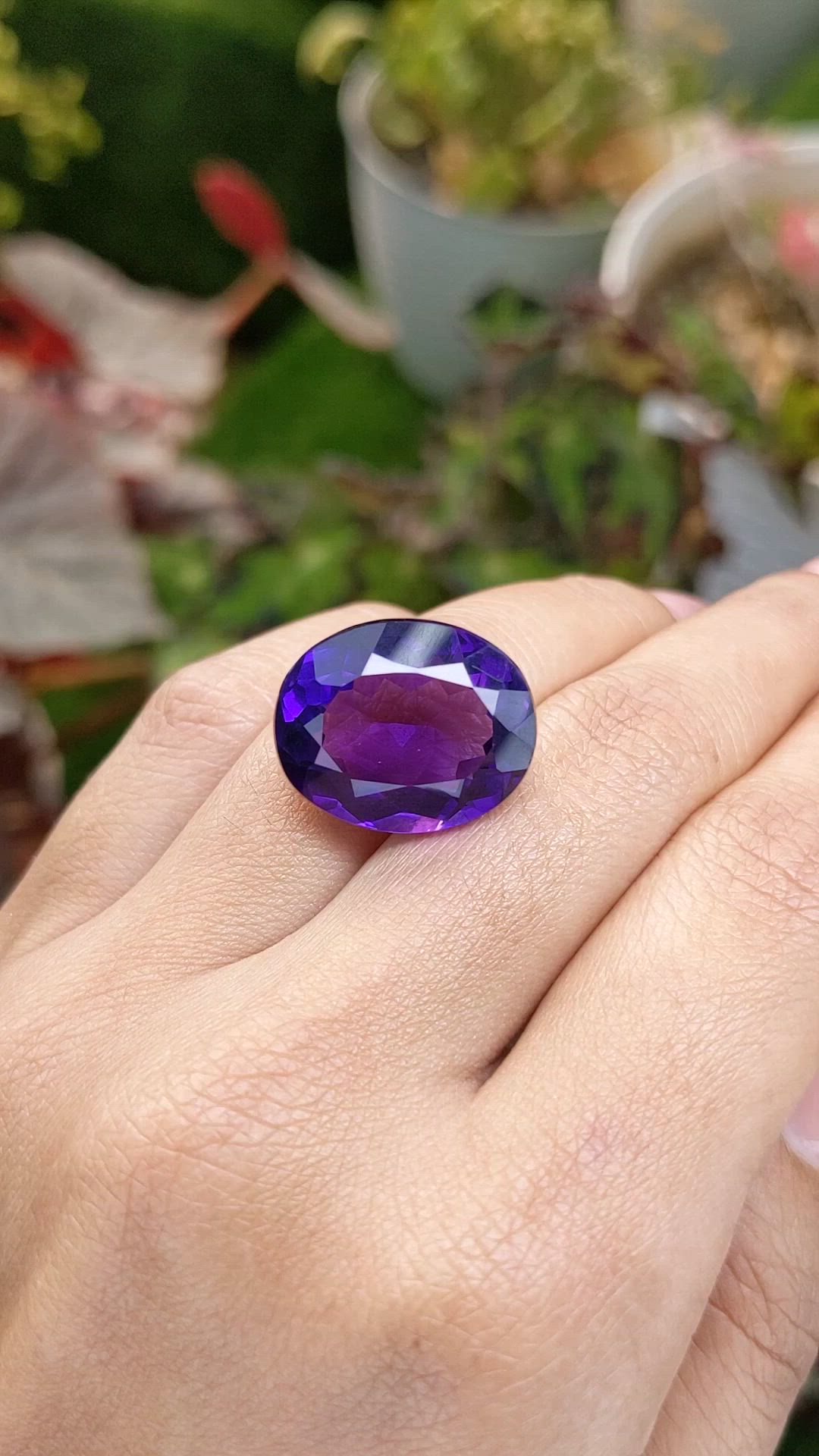 19.75 Ct. Purple Amethyst from Brazil Size Video