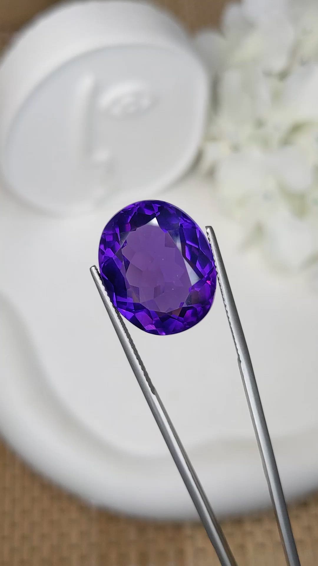 19.75 Ct. Purple Amethyst from Brazil Size Video