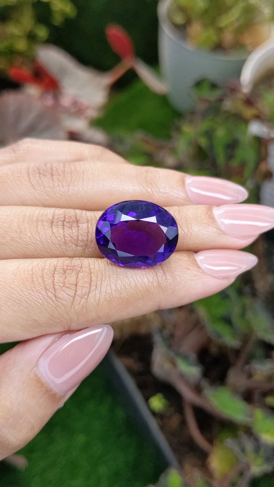 19.75 Ct. Purple Amethyst from Brazil Size Video