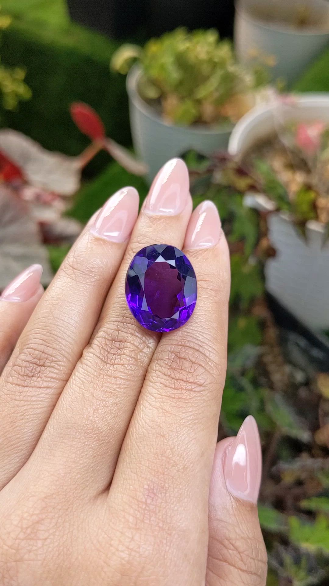 19.75 Ct. Purple Amethyst from Brazil Size Video