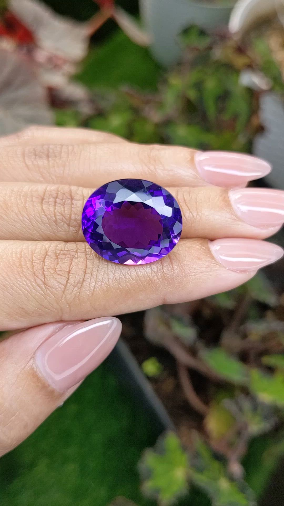 22.36 Ct. Purple Amethyst from Brazil Size Video