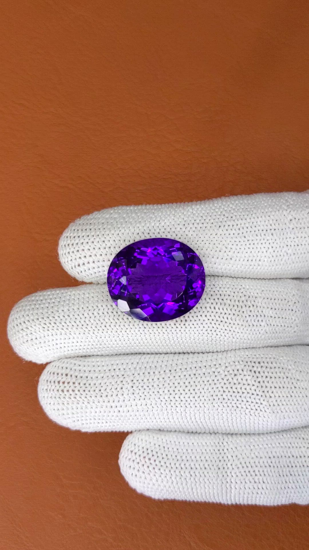 22.36 Ct. Purple Amethyst from Brazil Size Video