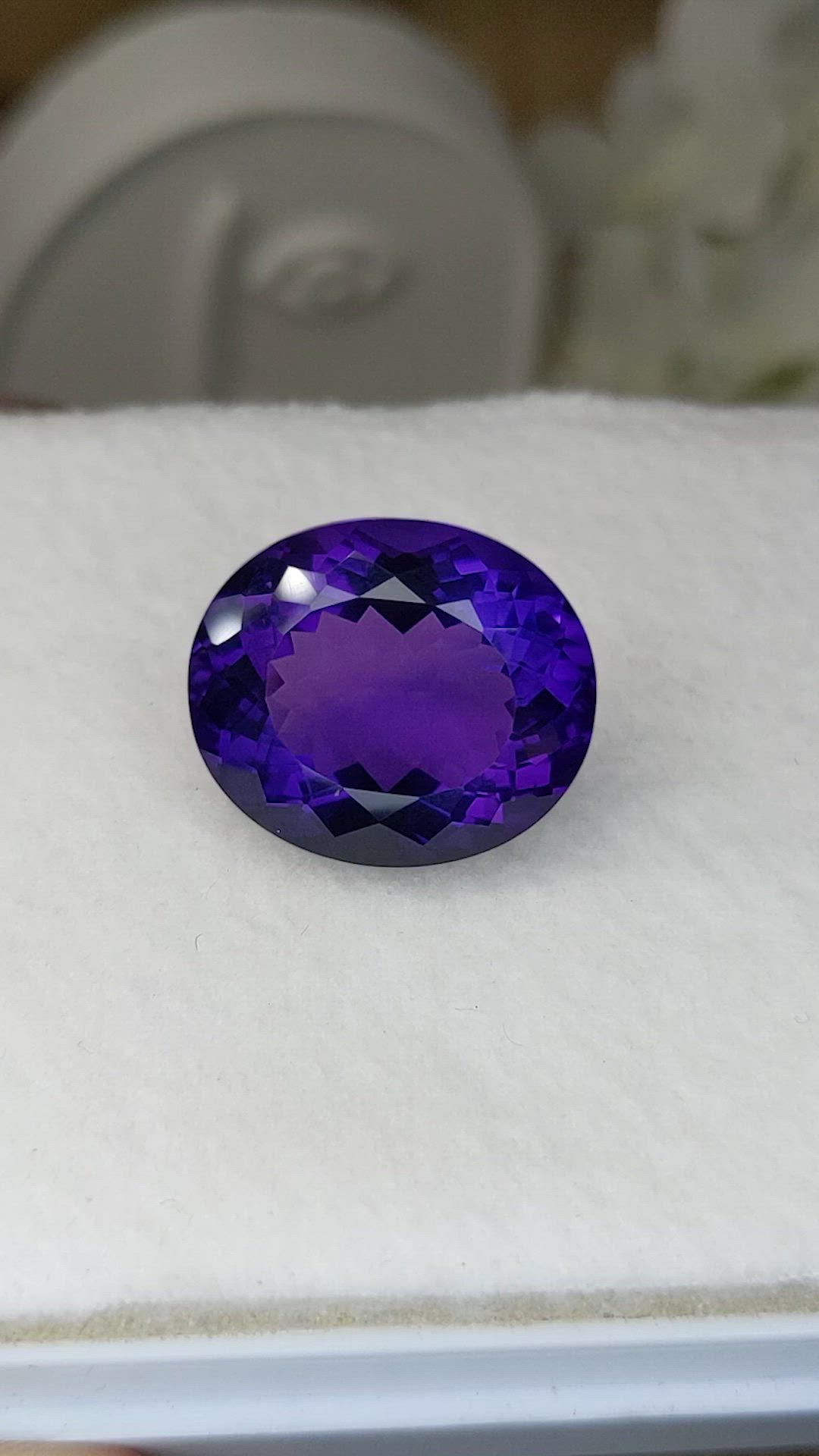 22.36 Ct. Purple Amethyst from Brazil Size Video