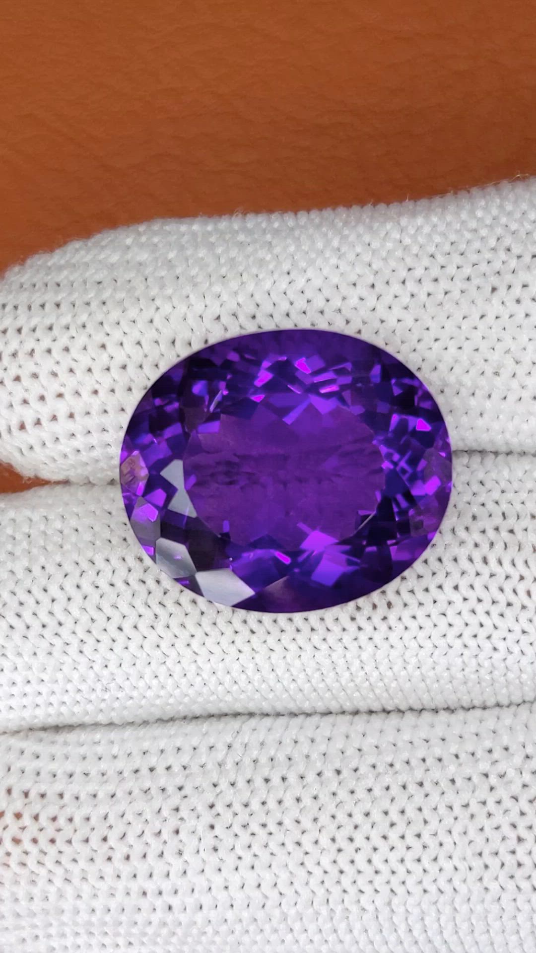 22.36 Ct. Purple Amethyst from Brazil Size Video