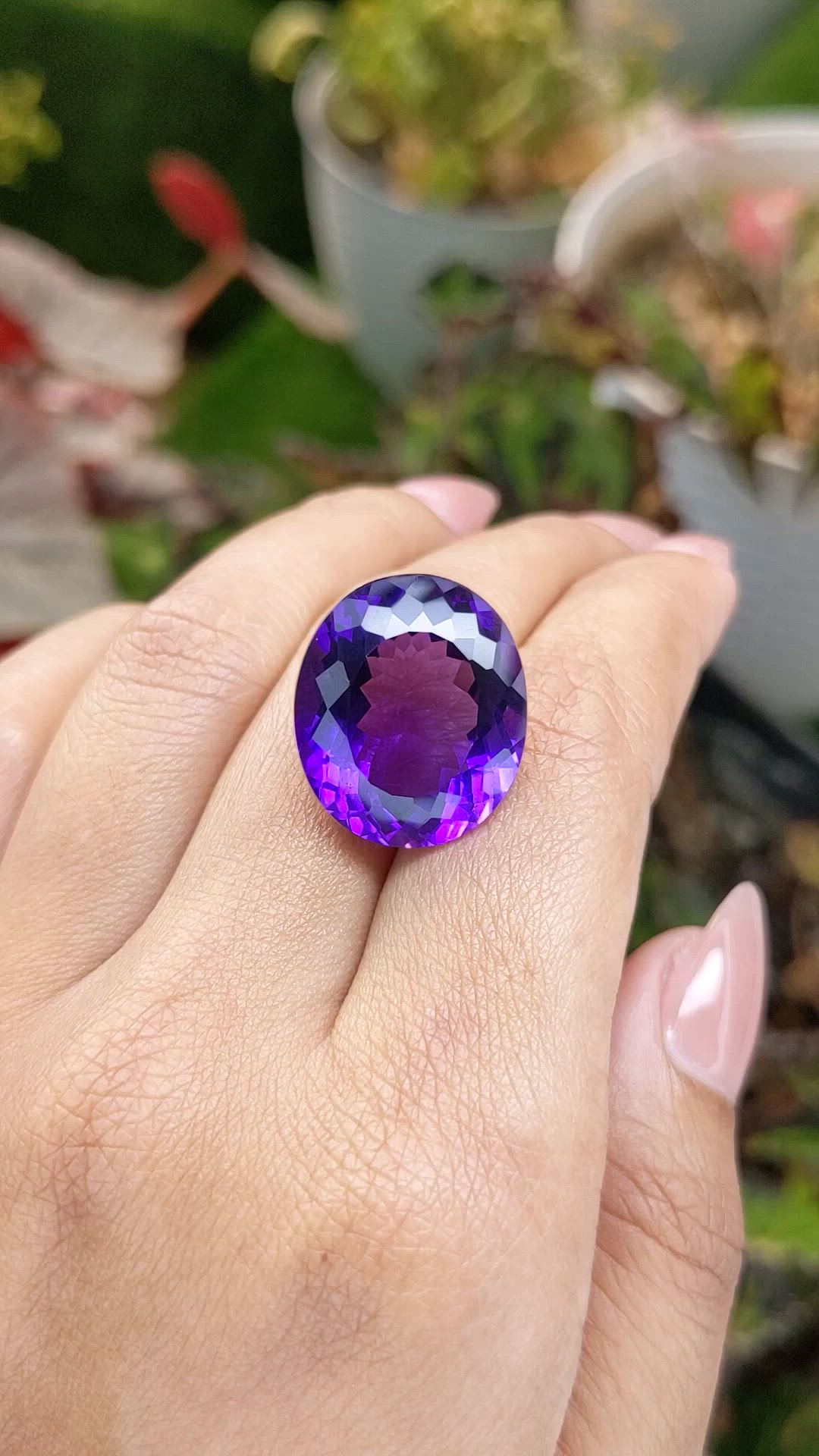 22.36 Ct. Purple Amethyst from Brazil Size Video