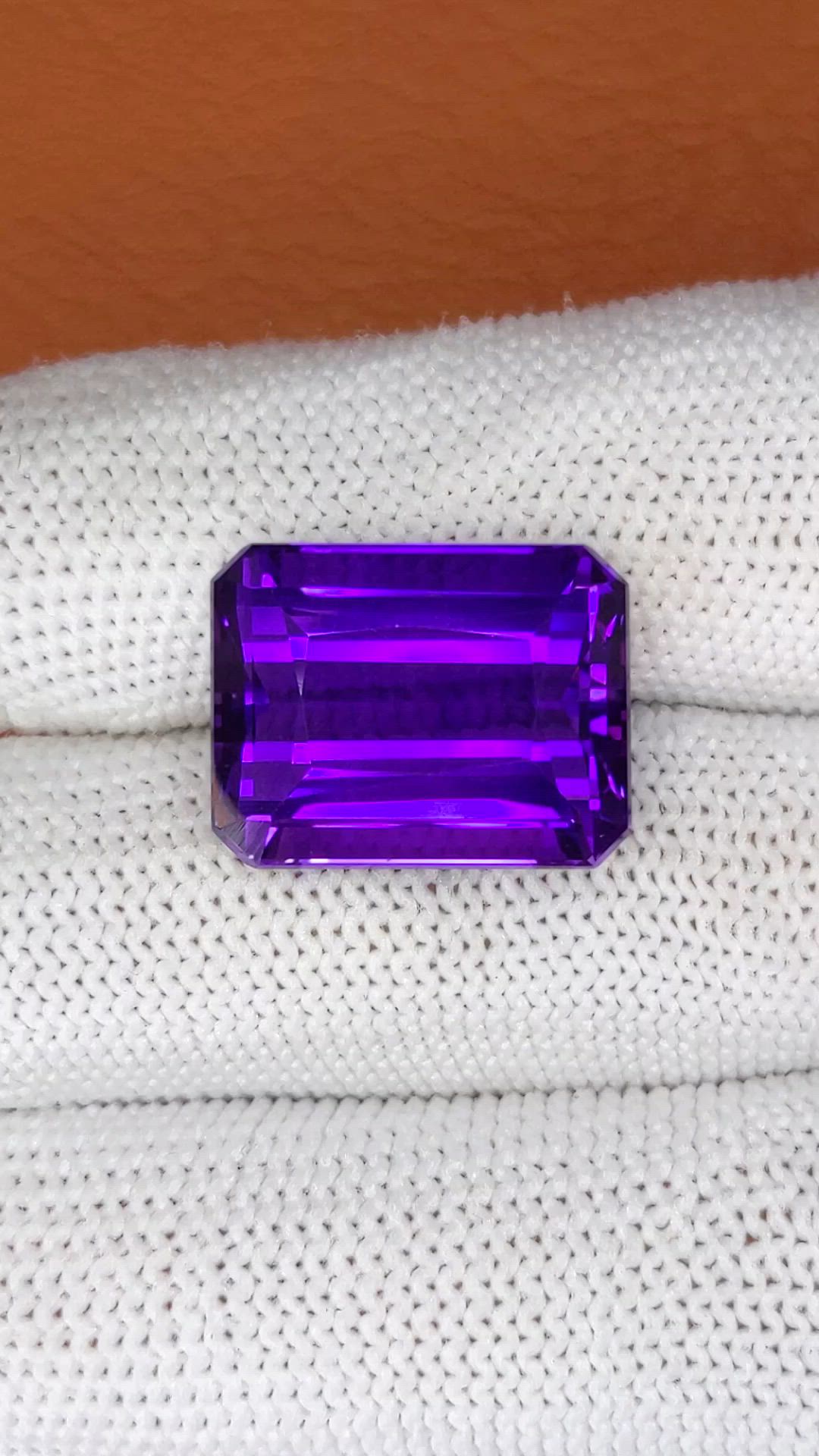 14.74 Ct. Purple Amethyst from Brazil Size Video