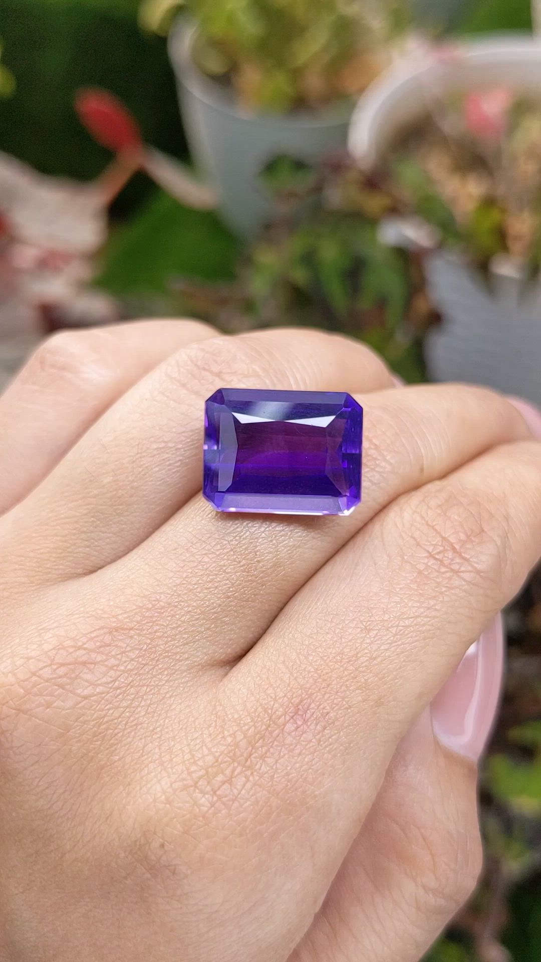 14.74 Ct. Purple Amethyst from Brazil Size Video