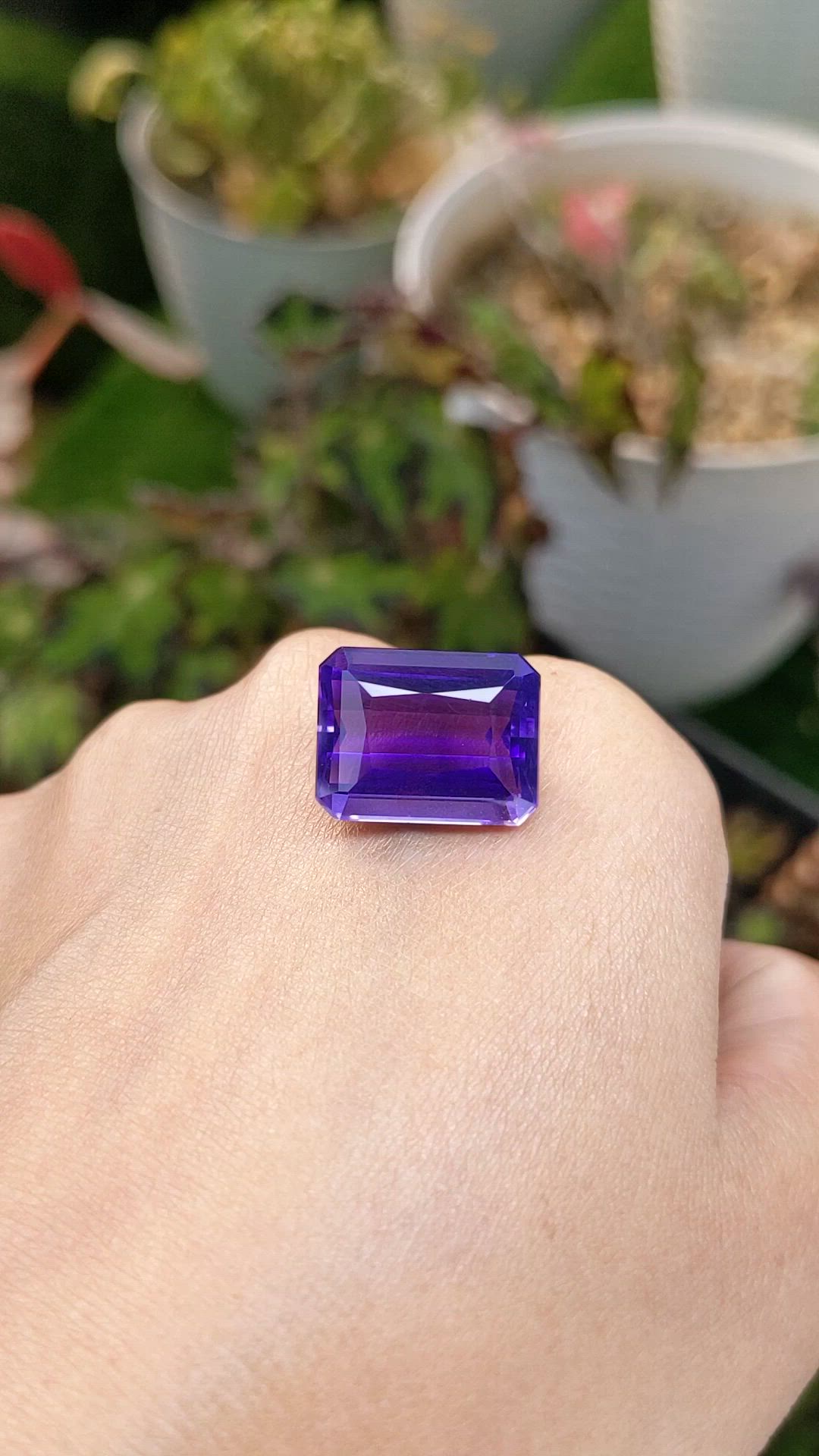 14.74 Ct. Purple Amethyst from Brazil Size Video